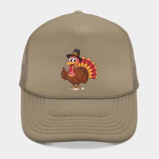 Cute Thanksgiving Turkey Cartoon – Funny Pilgrim Hat Turkey for Thanksgiving 2025 Hat
