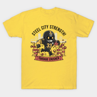 Steel City Yardage Crusher - Pittsburgh Football Strength Mascot T-Shirt