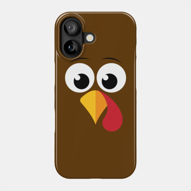 Cute Turkey Face – Funny Minimalist Thanksgiving Phone Case by Creatifly Graphic Tees