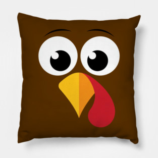 Cute Turkey Face – Funny Minimalist Thanksgiving Pillow
