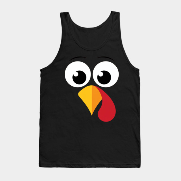 Cute Turkey Face – Funny Minimalist Thanksgiving Tank Top by Creatifly Graphic Tees
