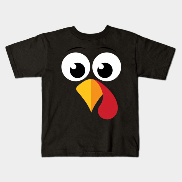 Cute Turkey Face – Funny Minimalist Thanksgiving Kids T-Shirt by Creatifly Graphic Tees