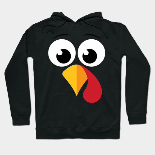 Cute Turkey Face – Funny Minimalist Thanksgiving Hoodie by Creatifly Graphic Tees