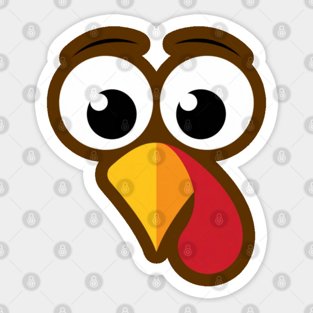 Cute Turkey Face – Funny Minimalist Thanksgiving Sticker by Creatifly Graphic Tees