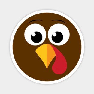 Cute Turkey Face – Funny Minimalist Thanksgiving Magnet