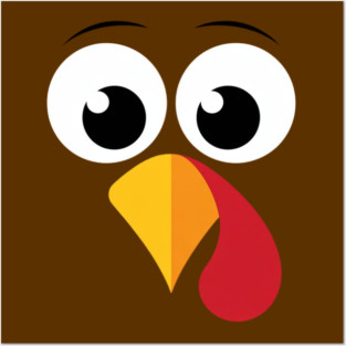 Cute Turkey Face – Funny Minimalist Thanksgiving Posters and Art