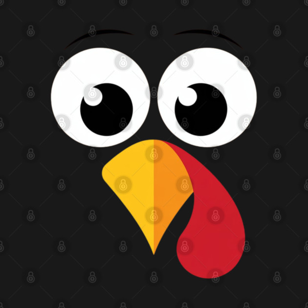Cute Turkey Face – Funny Minimalist Thanksgiving by Creatifly Graphic Tees