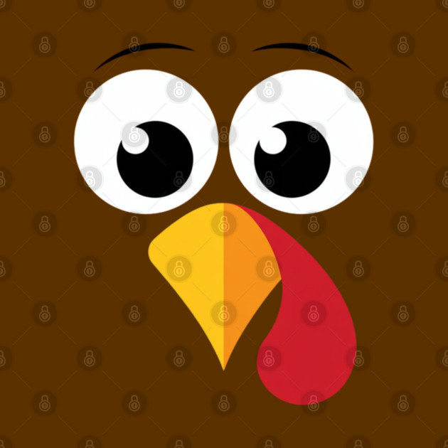 Cute Turkey Face – Funny Minimalist Thanksgiving by Creatifly Graphic Tees