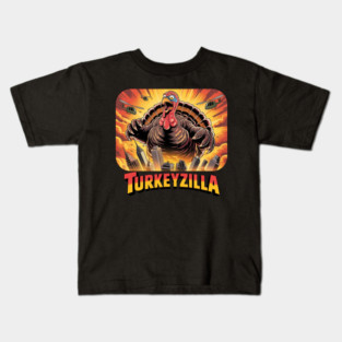 Turkeyzilla – Funny Thanksgiving Monster Turkey Kids T-Shirt