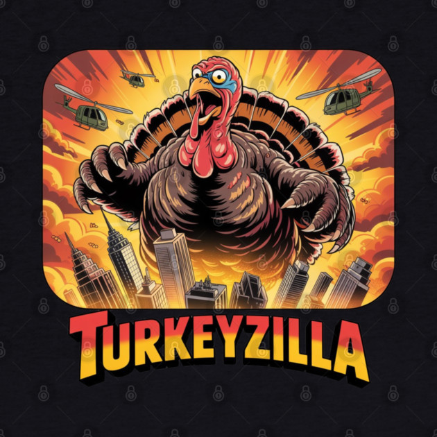 Turkeyzilla – Funny Thanksgiving Monster Turkey by Creatifly Graphic Tees
