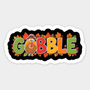 Gobble Cute Turkey Thanksgiving – Funny Fall Holiday Magnet
