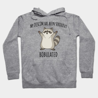 Funny My Discom Has Been Seriously Bobulated Raccoon Wordplay Hoodie