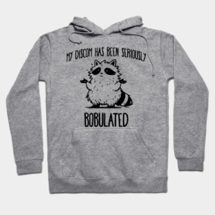 Funny My Discom Has Been Seriously Bobulated Raccoon Wordplay Hoodie