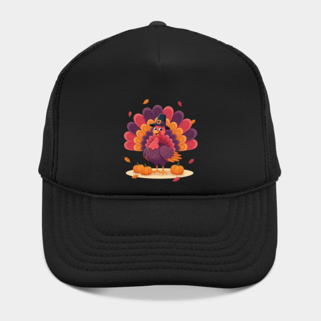 Cute Thanksgiving Turkey with Pilgrim Hat – Funny Fall Holiday by Creatifly Graphic Tees
