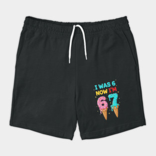 Funny 6 To 7 Ice Cream Birthday Graphic Shorts