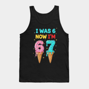Funny 6 To 7 Ice Cream Birthday Graphic Tank Top
