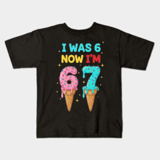 Funny 6 To 7 Ice Cream Birthday Graphic Kids T-Shirt