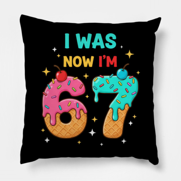 I Was 6 Now I’m 7 Ice Cream Cone Art Pillow by ArtistTee ⭐⭐⭐⭐⭐