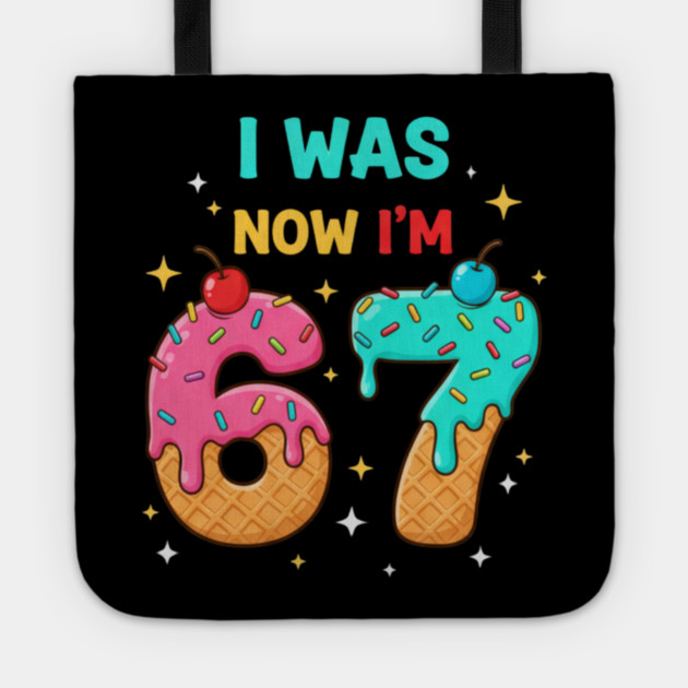 I Was 6 Now I’m 7 Ice Cream Cone Art Tote by ArtistTee ⭐⭐⭐⭐⭐