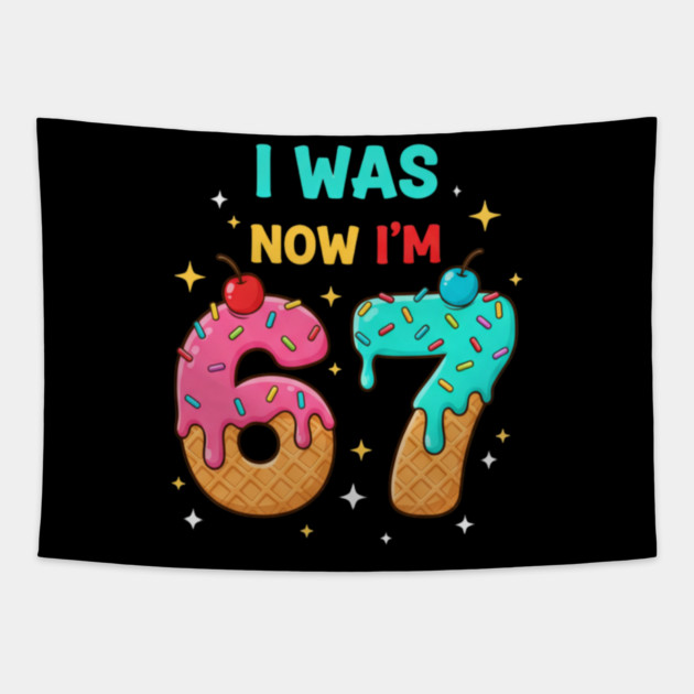 I Was 6 Now I’m 7 Ice Cream Cone Art Tapestry by ArtistTee ⭐⭐⭐⭐⭐