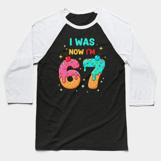 I Was 6 Now I’m 7 Ice Cream Cone Art Baseball T-Shirt by ArtistTee ⭐⭐⭐⭐⭐