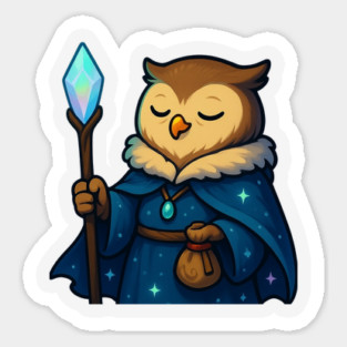 Aurion the Star Sage Owl – Calm Winter Wizard & Gentle Wisdom Tee Sticker