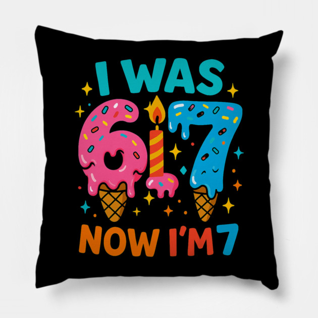 I Was 6 Ice Cream Birthday Design Pillow by ArtistTee ⭐⭐⭐⭐⭐