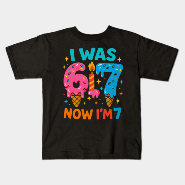 I Was 6 Ice Cream Birthday Design Kids T-Shirt by ArtistTee ⭐⭐⭐⭐⭐