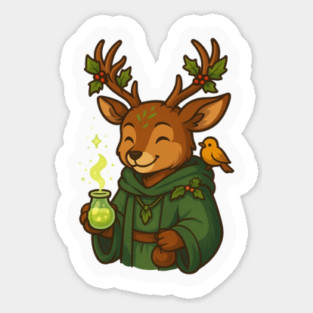 Liora the Forest Brewkeeper – Gentle Woodland Healer & Cozy Fantasy Tee Magnet