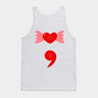 Semicolon Cat Heart Tank Top