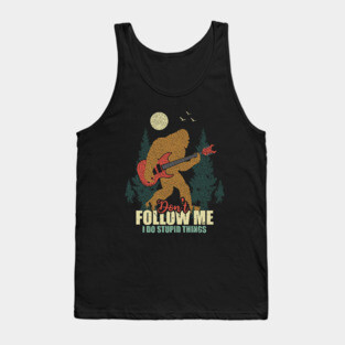 sasquatch Bigfoot Guitar Tree Tank Top