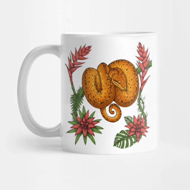 Amazon Tree Boa with Tropical Bromeliads by BirdsnStuff