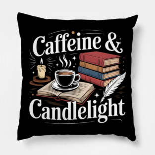 Caffeine & Candlelight - Dark Academia Gothic Aesthetic Pillow