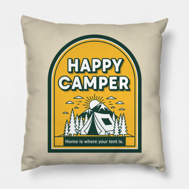 Happy Camper Adventure Pillow by enrynz