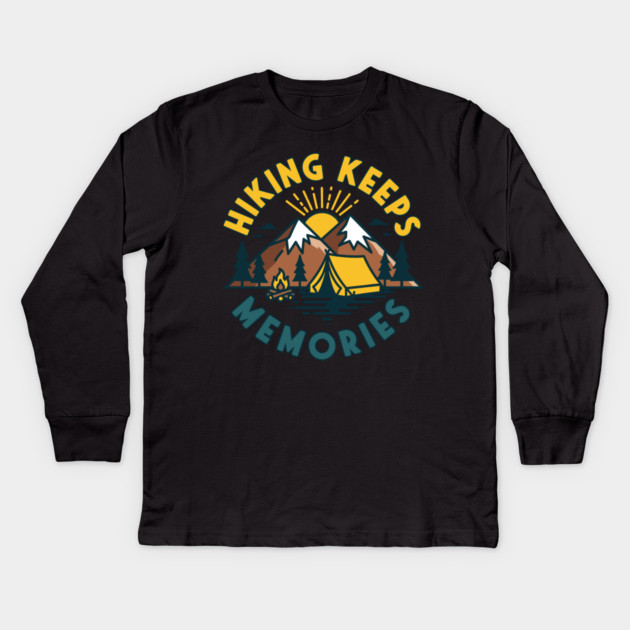Hiking Keeps Memories Kids Long Sleeve T-Shirt by enrynz