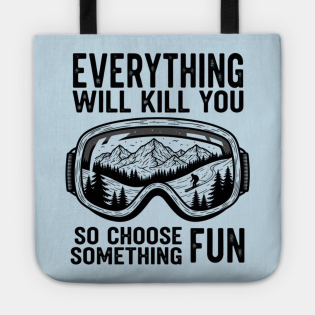 Skiing Adventure Tote by enrynz