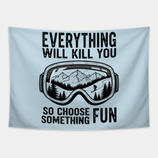 Skiing Adventure Tapestry