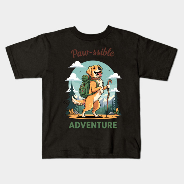 Pawsome Adventure Awaits Kids T-Shirt by enrynz