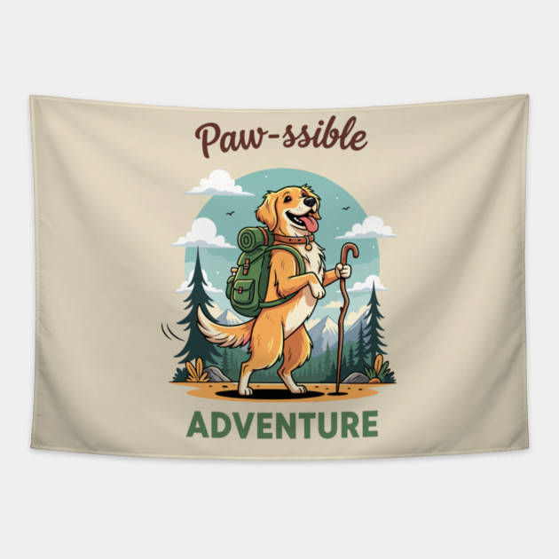 Pawsome Adventure Awaits Tapestry by enrynz
