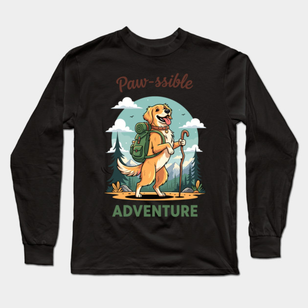 Pawsome Adventure Awaits Long Sleeve T-Shirt by enrynz