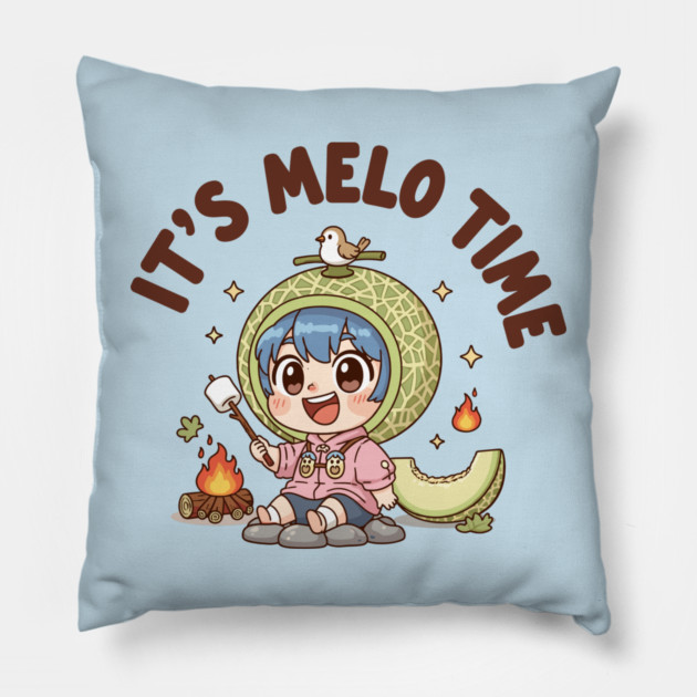 Melon Camping Adventure Pillow by enrynz