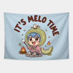 Melon Camping Adventure Tapestry