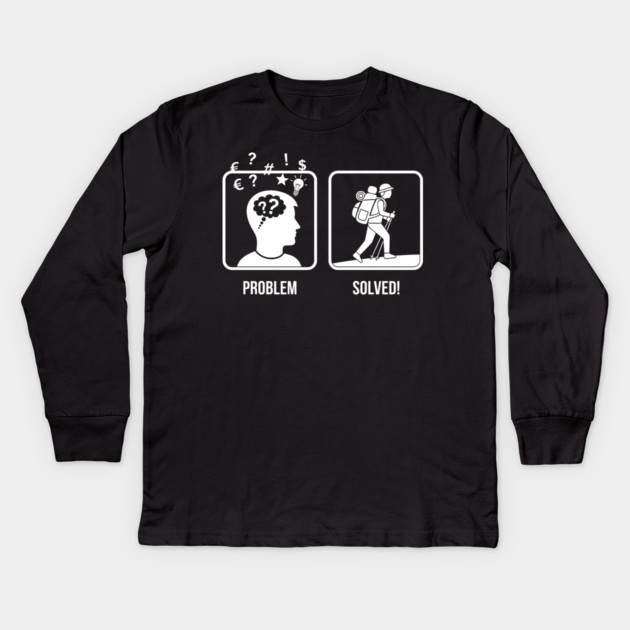 Problem Solved Hiker Kids Long Sleeve T-Shirt by enrynz