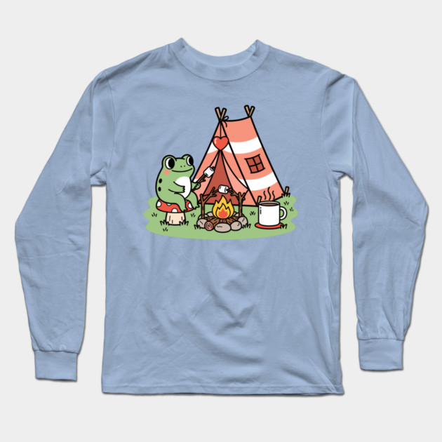 Cozy Camping Frog Long Sleeve T-Shirt by enrynz