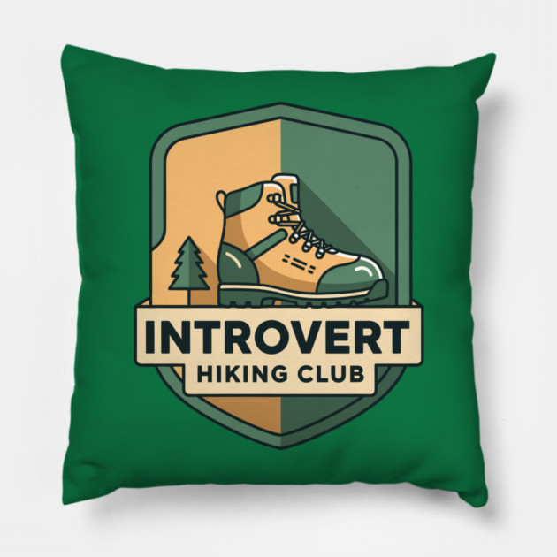 Introvert's Hiking Club Pillow by enrynz