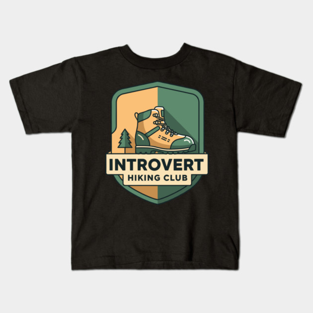Introvert's Hiking Club Kids T-Shirt by enrynz