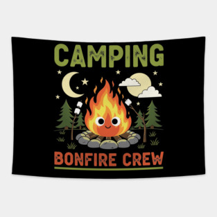 Camping Bonfire Crew Tapestry