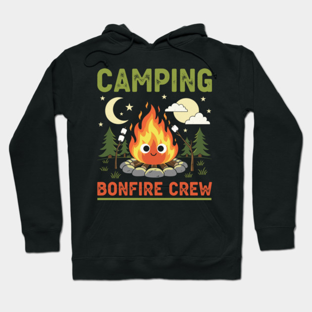Camping Bonfire Crew Hoodie by enrynz