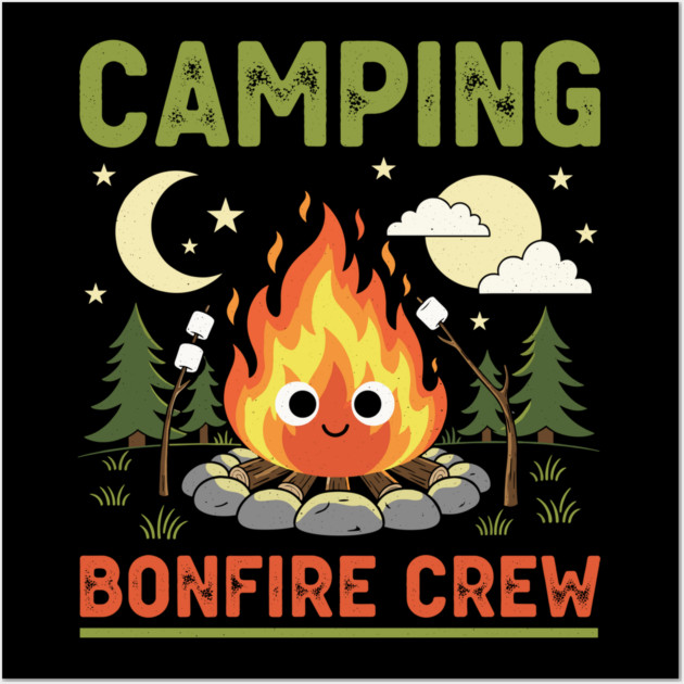 Camping Bonfire Crew Wall Art by enrynz