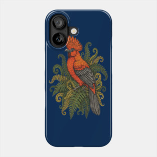 Andean Cock-of-the-Rock Botanical Bird Illustration Phone Case